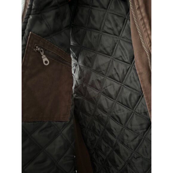 Craftsman Vintage Brown Work Vest Canvas Quilted With Zipper Close & Pockets XL - Picture 4 of 8